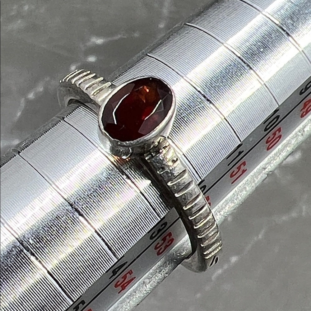 Sterling Silver Garnet Oval Ring - image 4
